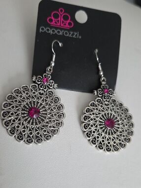 Paparazzi Pink Gem Earrings NWT